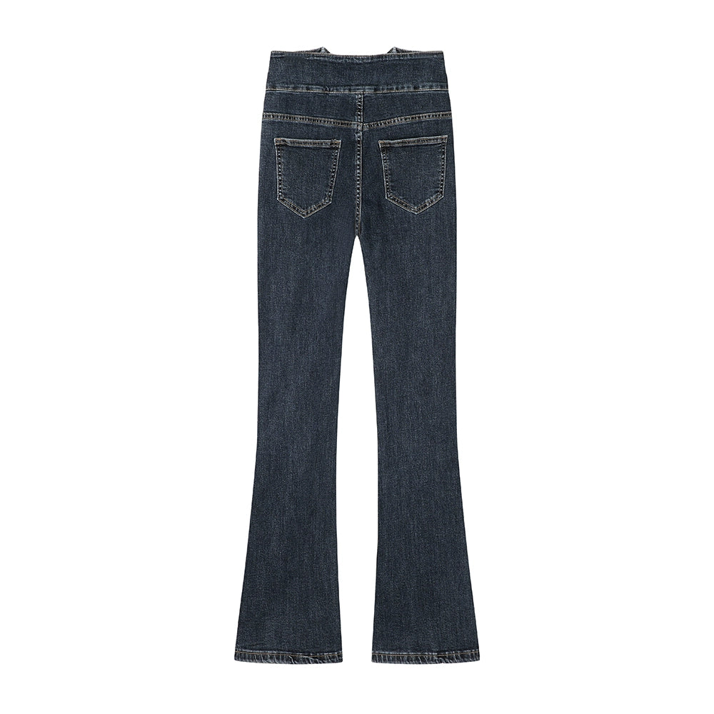 Split Flared High Waist Jeans