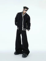 Slanted Button Knit Sweater