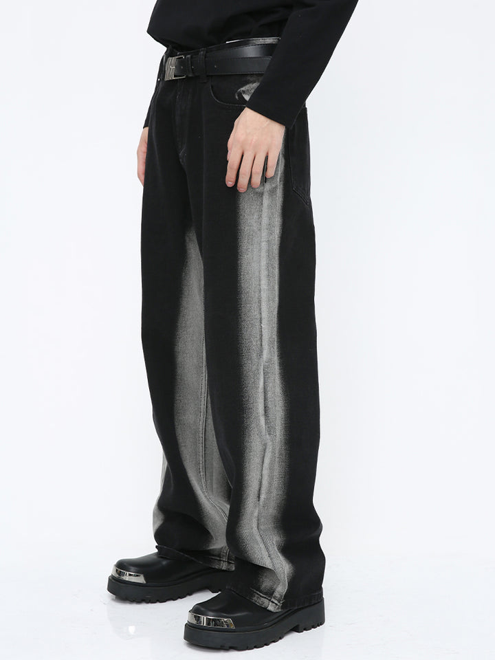 Straight Leg Striped Denim Pants
