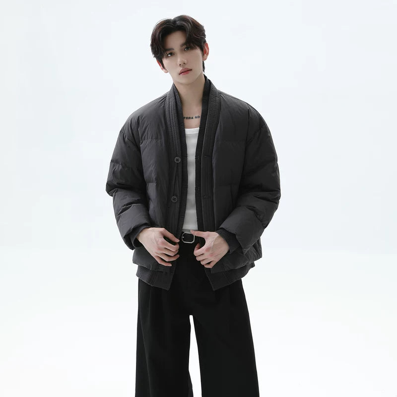 Duck Down Patchwork Short Winter Jacket