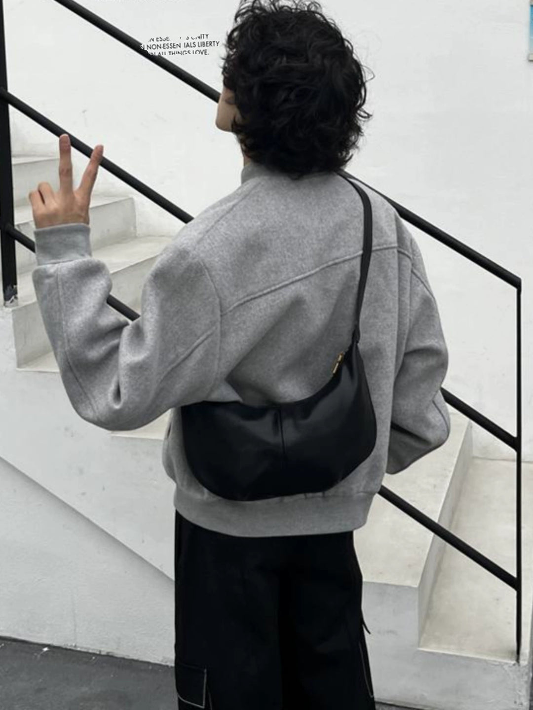 Black Leather Shoulder Bag