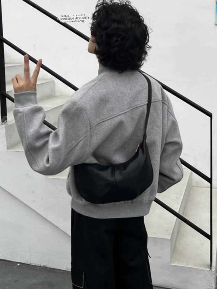 Black Leather Shoulder Bag