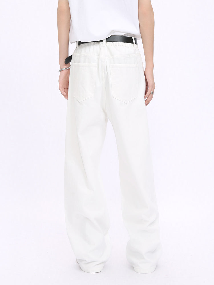 Lockere Mid-Waist Straight Fit Hose 