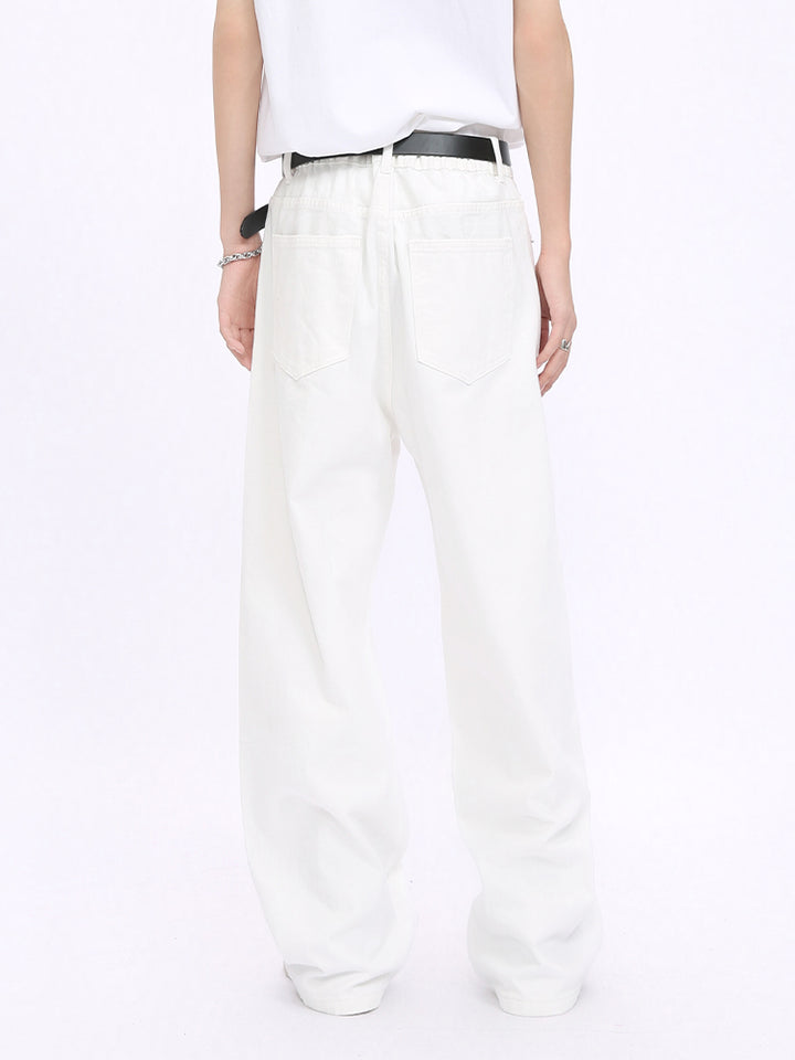 Lockere Mid-Waist Straight Fit Hose 