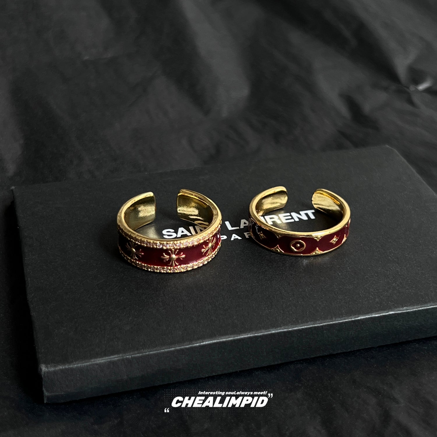 Enamel Open Adjustable Rings