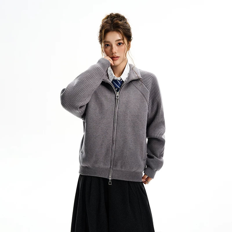 Veste en duvet Cardigan en tricot avec fermeture éclair 