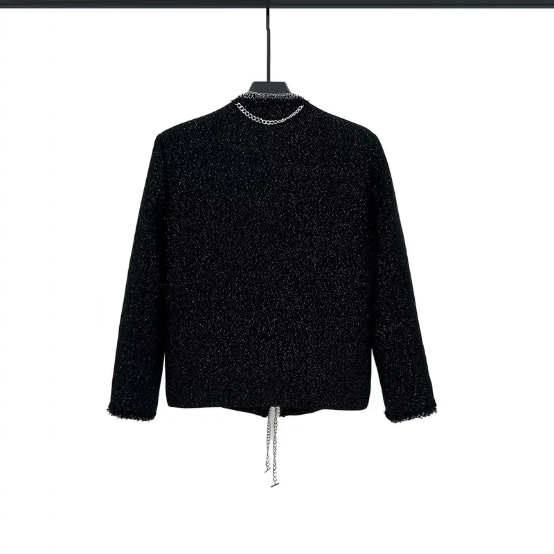 Chain Detail Casual Short Jacket