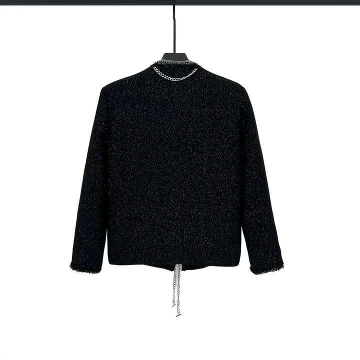 Chain Detail Casual Short Jacket