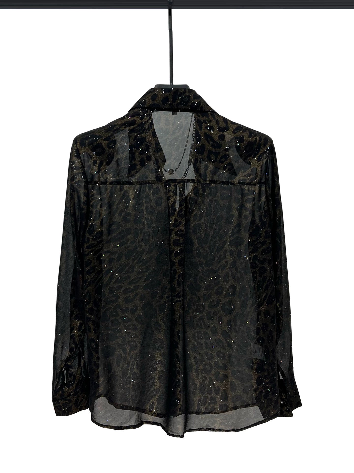 قميص شبكي سريع الجفاف بنقشة الفهد 