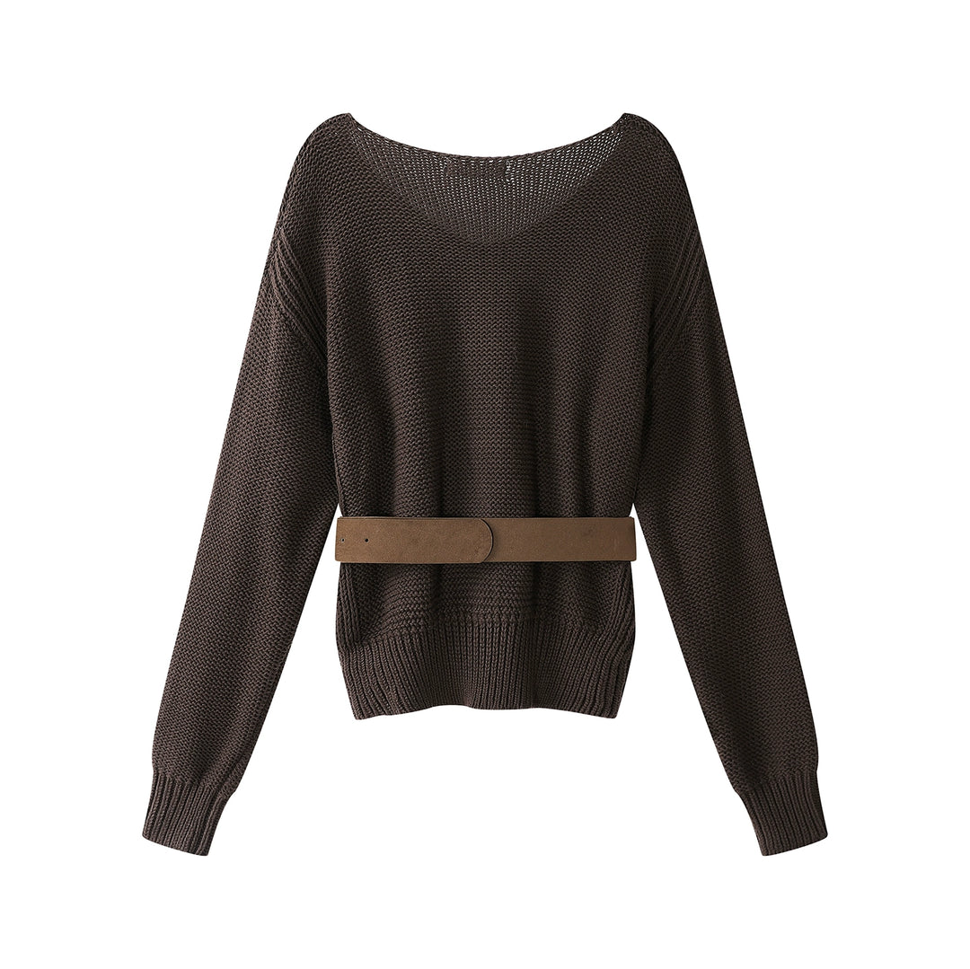 V-Neck Knit Sweater