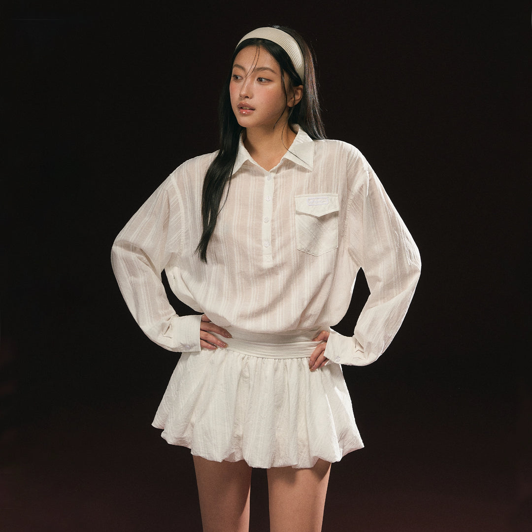 Button-Up Long Sleeve Sundress