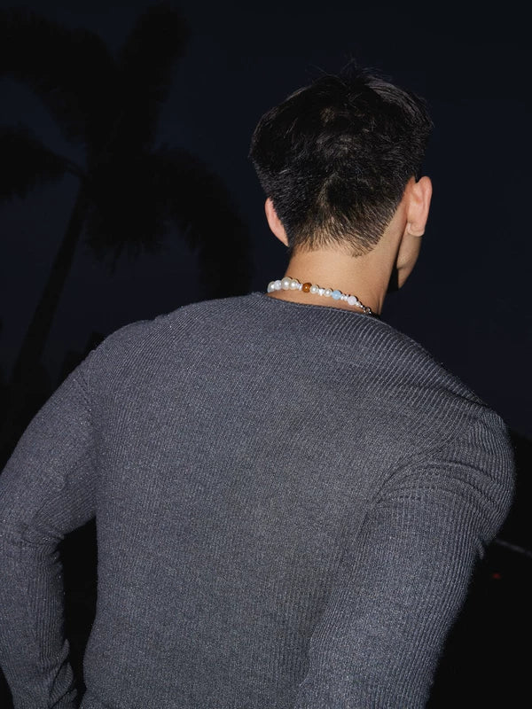 Slim Fit Henley Knit Long Sleeve Sweater