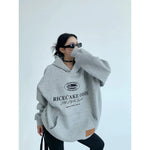 Embroidered Plush Hooded Sweatshirt