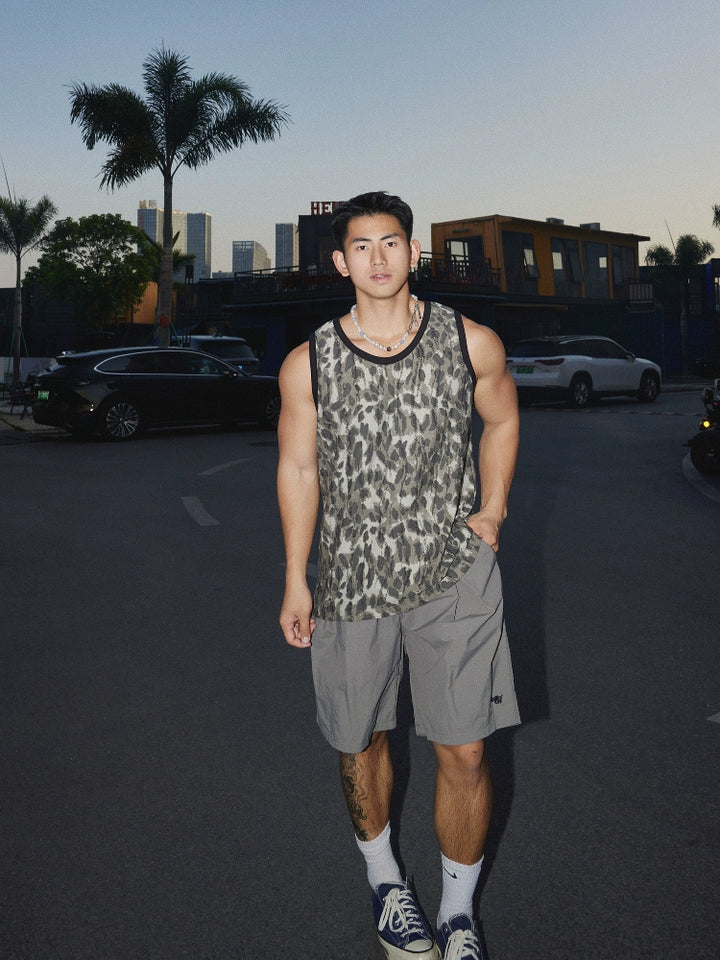 Leopard Print Sleeveless Loose Fit Vest