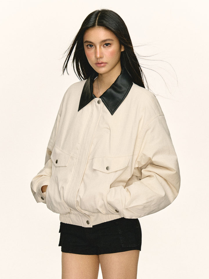 Lapel Quilted Cotton Jacket