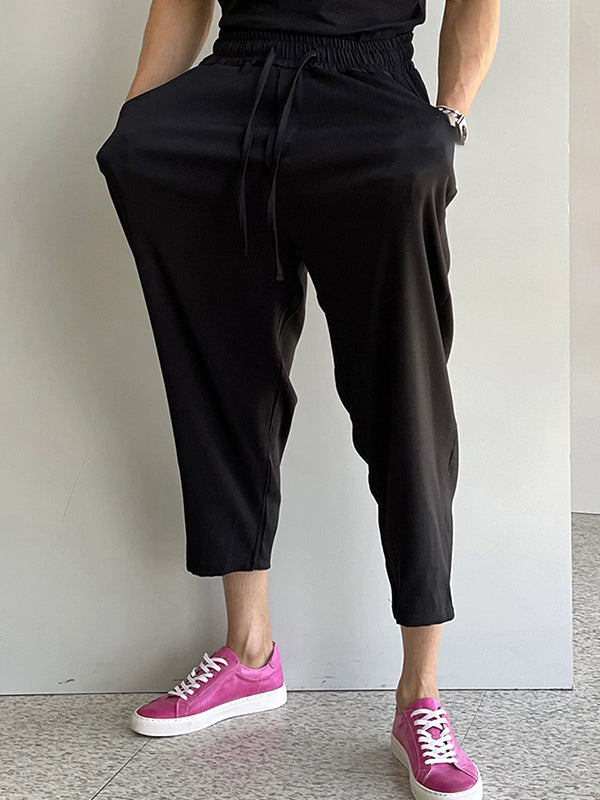 Pantalones de nueve puntos casuales de seda fría de secado rápido 