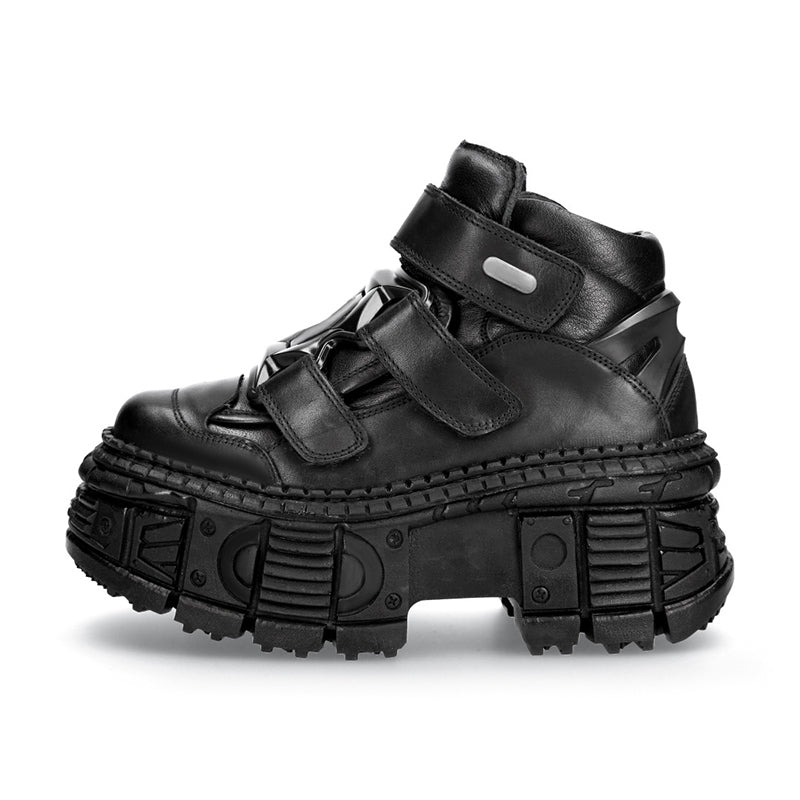 Retro Platform Leather High-Top Shoes