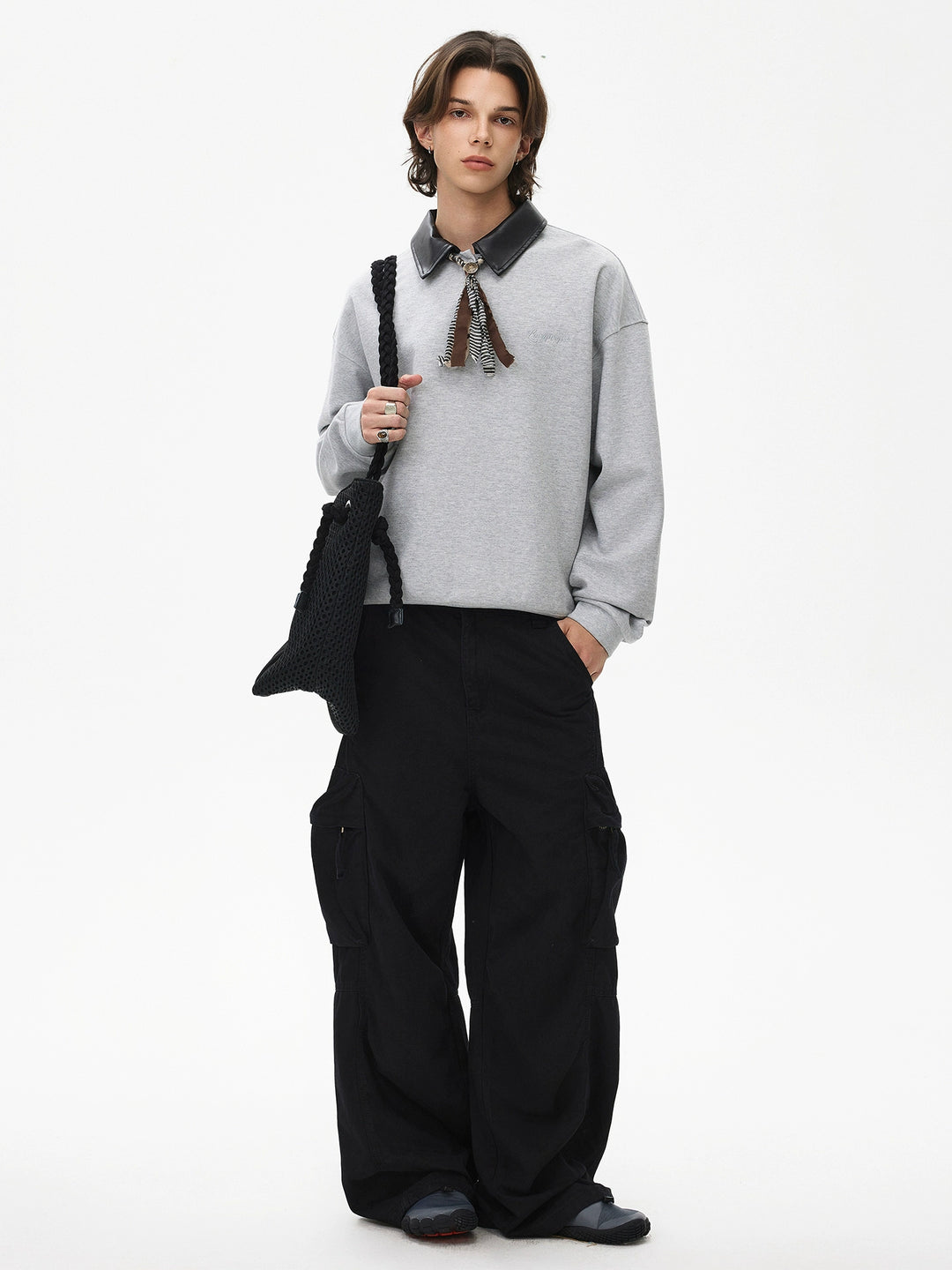 Henry Collar Long Sleeve Polo Sweatshirt