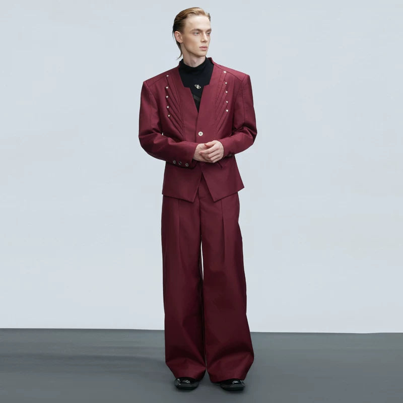 Wool Blend V-Neck Suit and Pants (sold separately)