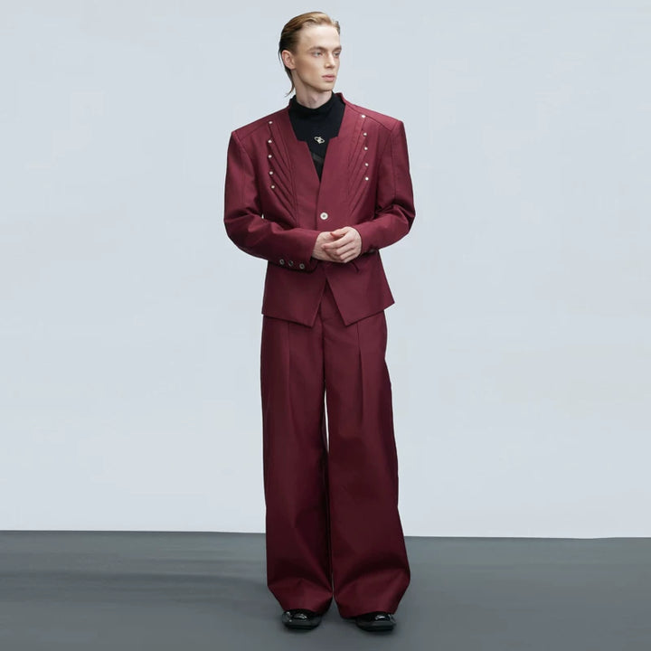 Wool Blend V-Neck Suit and Pants (sold separately)