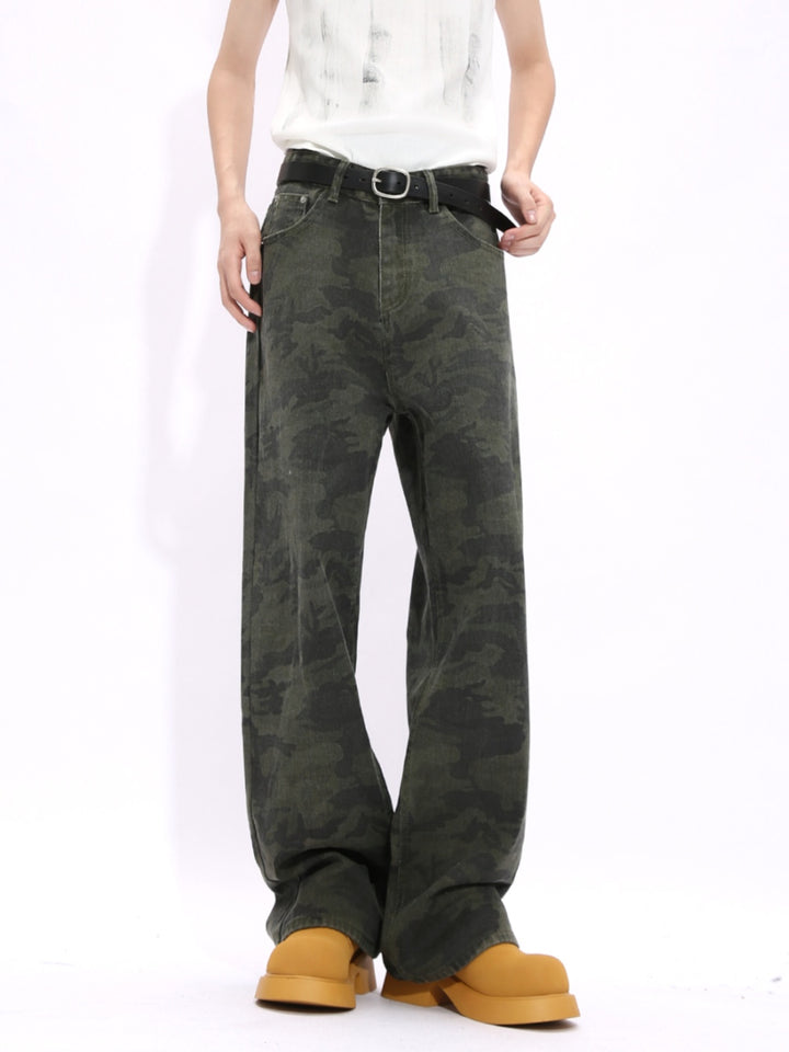 Retro Camouflage Casual Loose Jeans