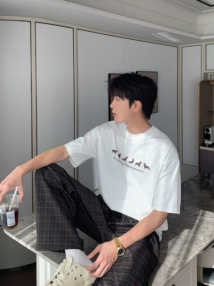 تي شيرت بارد بأكمام قصيرة وياقة دائرية 