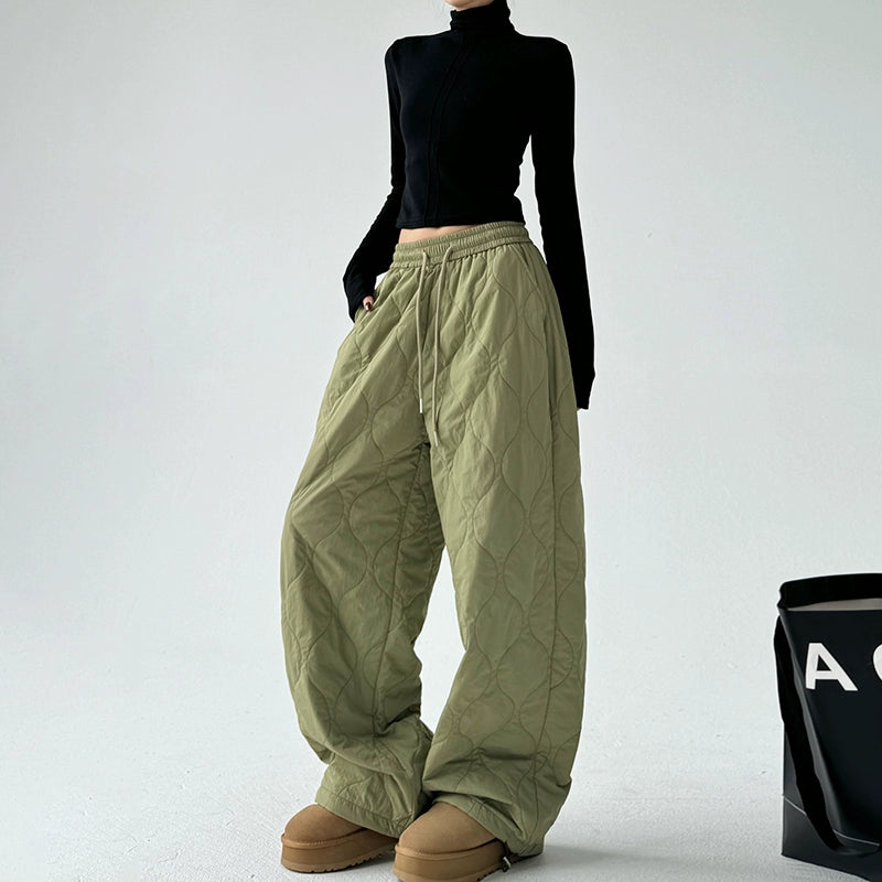 Thickened Quilted Loose Drawstring Pants
