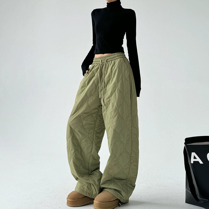 Thickened Quilted Loose Drawstring Pants