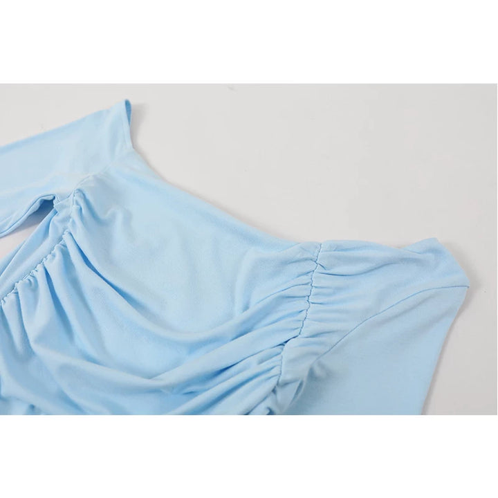 One-Shoulder Pleated Floral Long Dress