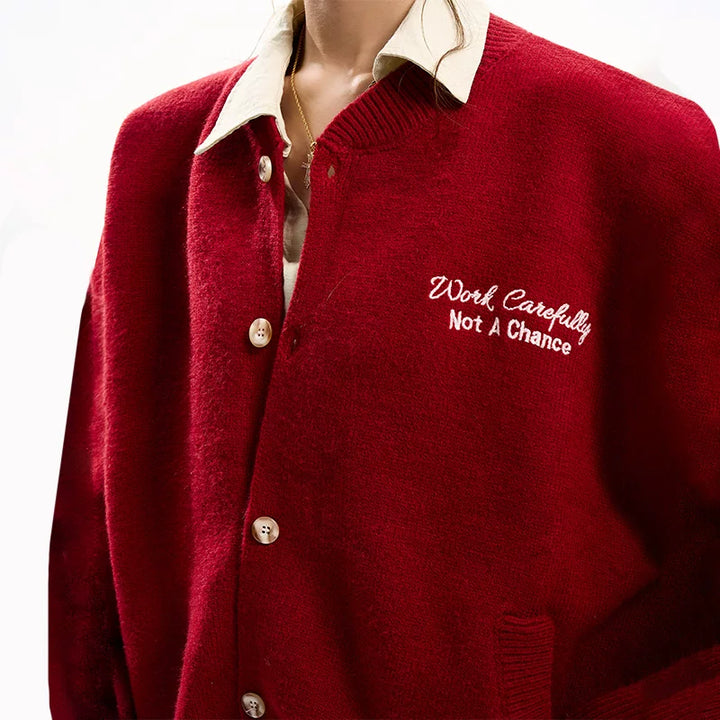 סוודר קרדיגן עם כפתורים קדמיים 