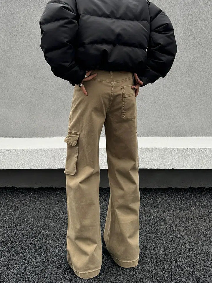 Multi-pocket Flared Cargo Pants