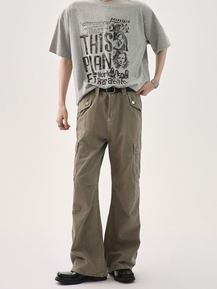 Pantalones cargo de pierna ancha 