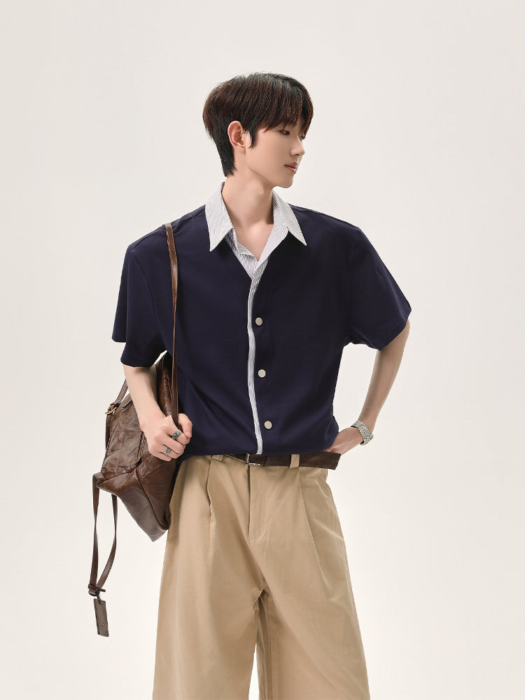 Two-Piece Shirt Collar Casual Shirt
