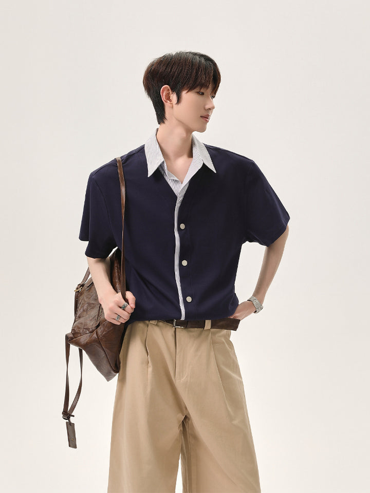 Two-Piece Shirt Collar Casual Shirt
