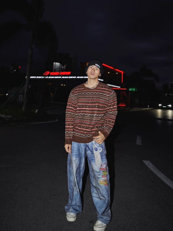 Maglione in lana Jacquard Fair Isle 