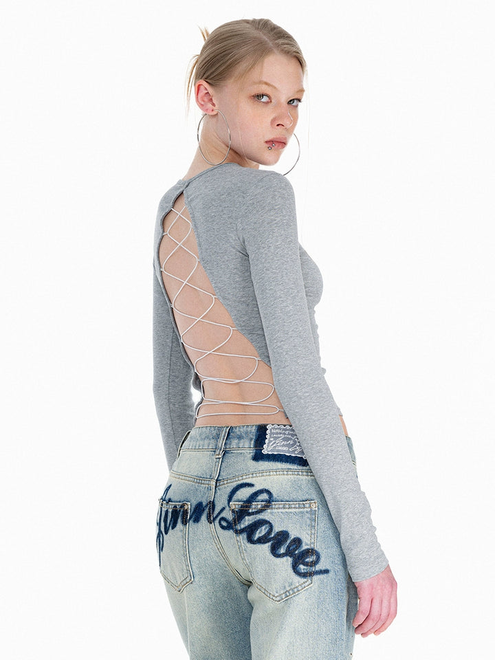 Turtleneck à manches longues creux noir 