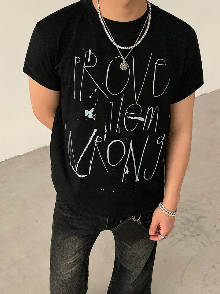 Boxy Inkjet Print Casual T-shirt