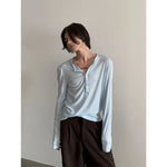 Tencel Long-Sleeve Henley Pullover