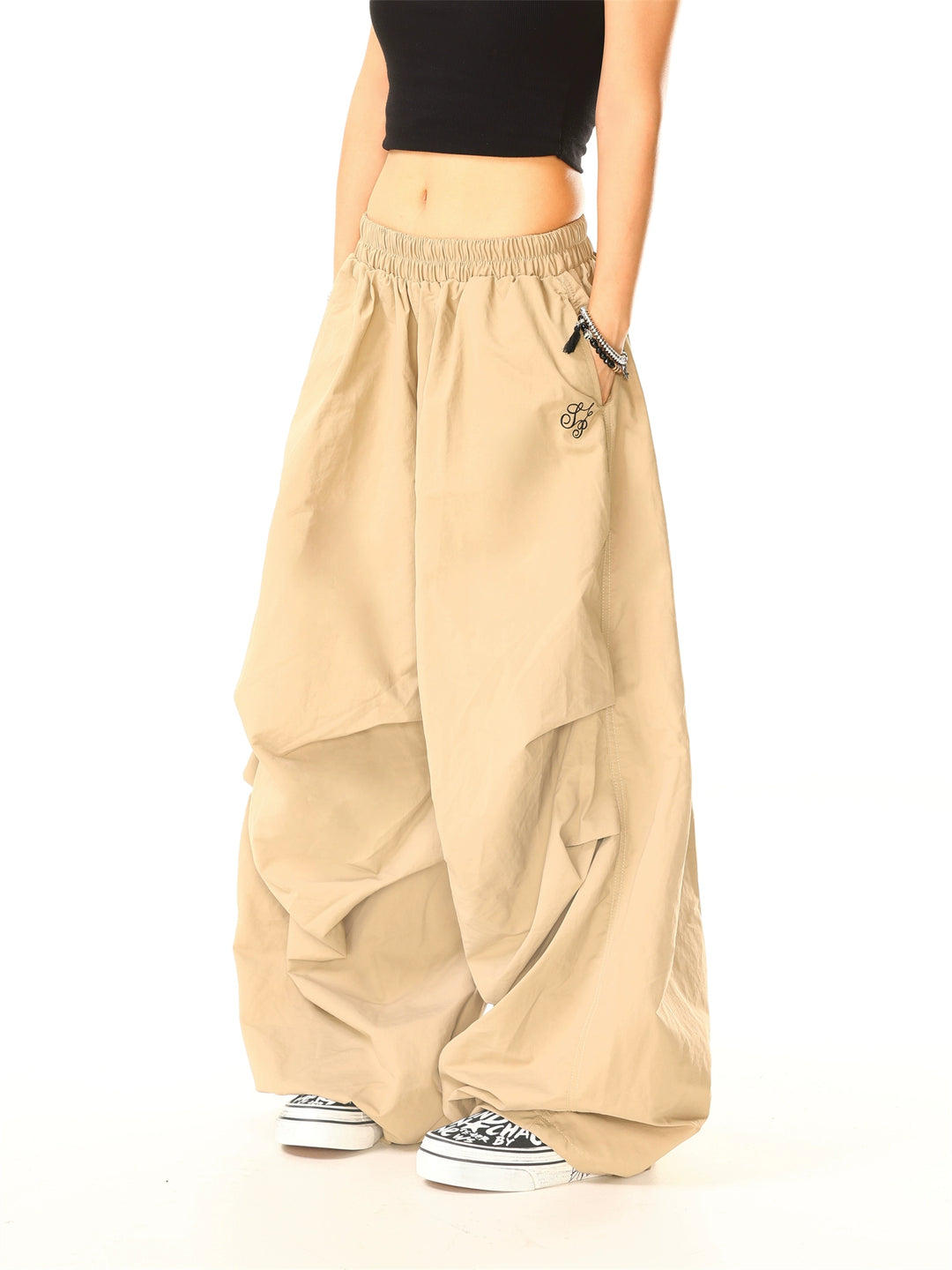 Khaki Wide-leg Pants