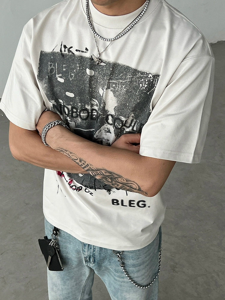 Grafikdruck Lockere Passform Kurzarm T-Shirt 