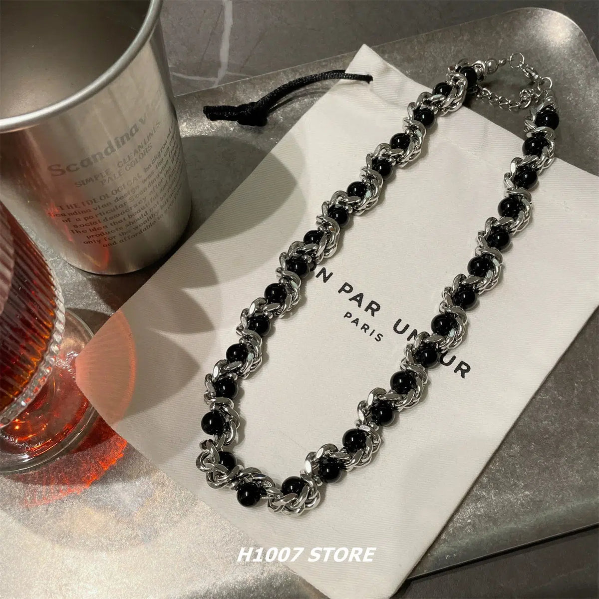 Titanium Steel Pearl Necklace