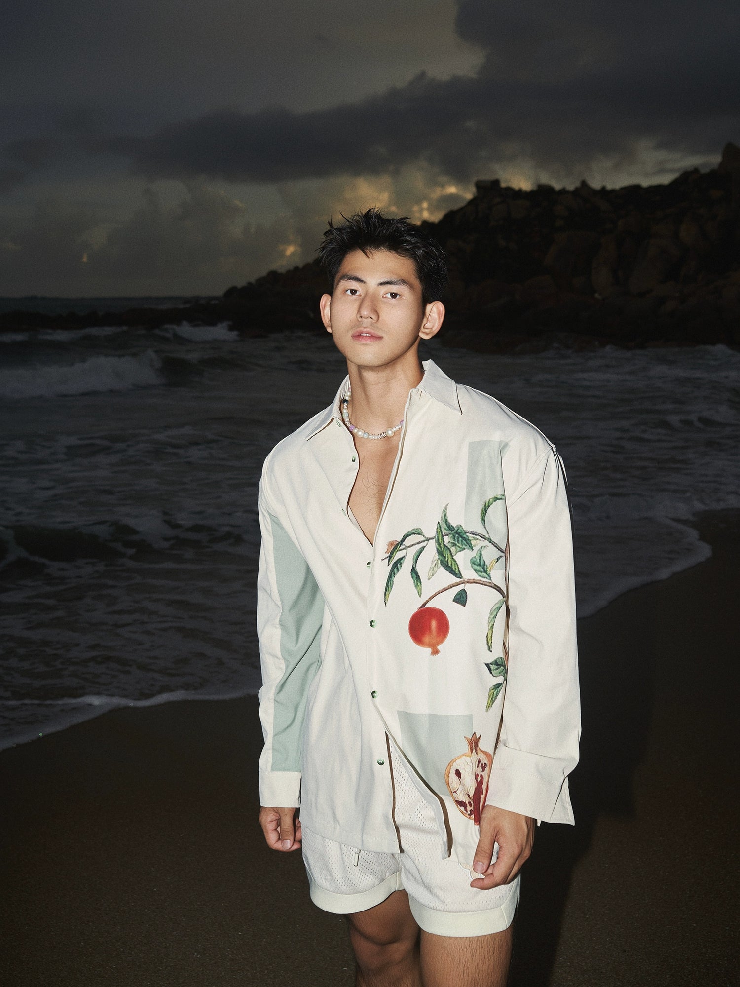 Long Sleeve Button-Up Casual Printed Shirt