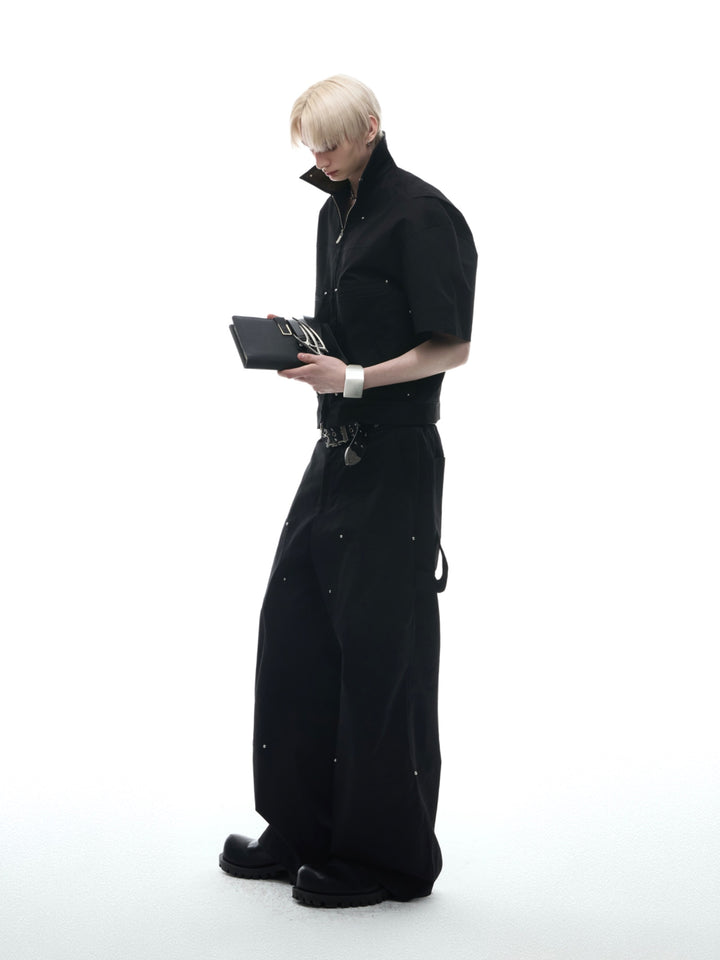 Deconstructed Short-Sleeved Jacket Suit