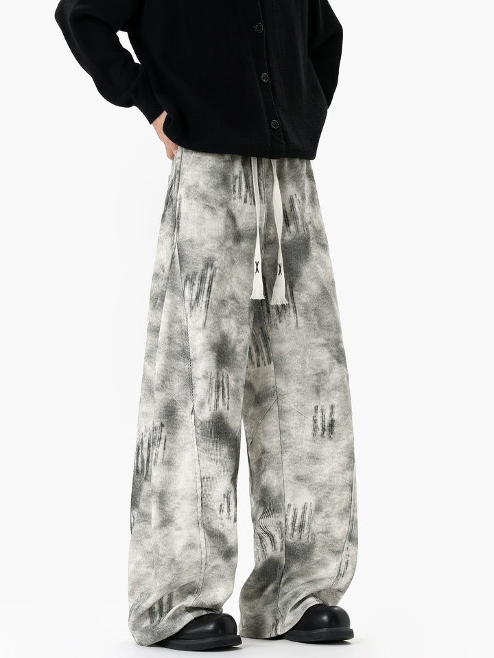 Pantaloni sportivi casual a gamba larga tie-dye 