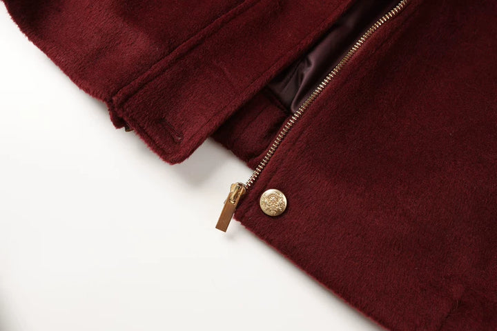 Stand Collar Wool Baseball Jacket