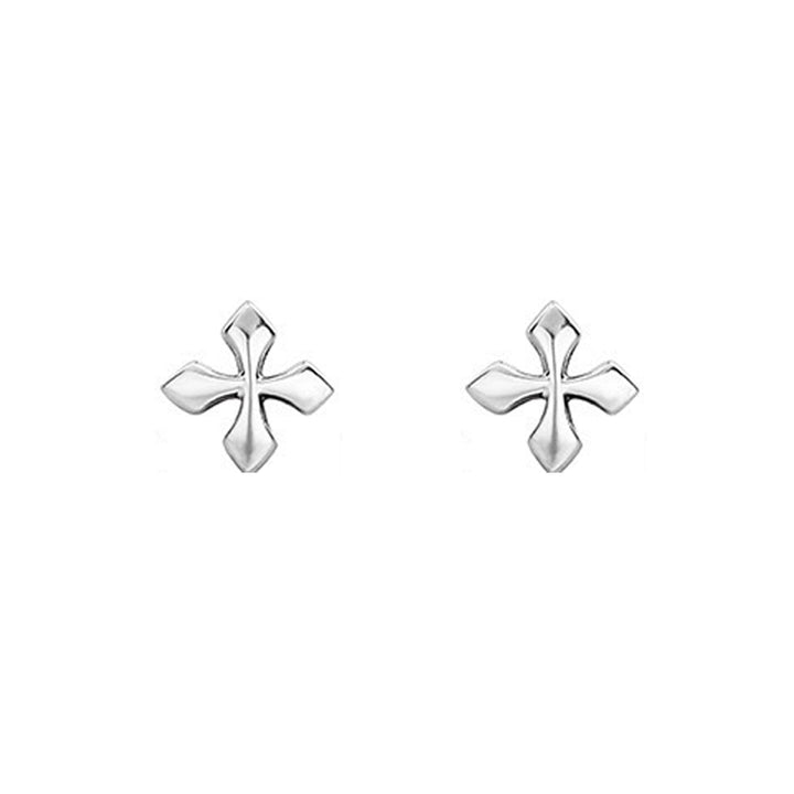 Sterling Silver Cross Stud Earring