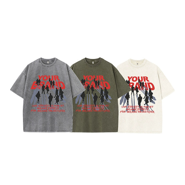Retro-Grafik gewaschenes lockeres Fit-Pullover 