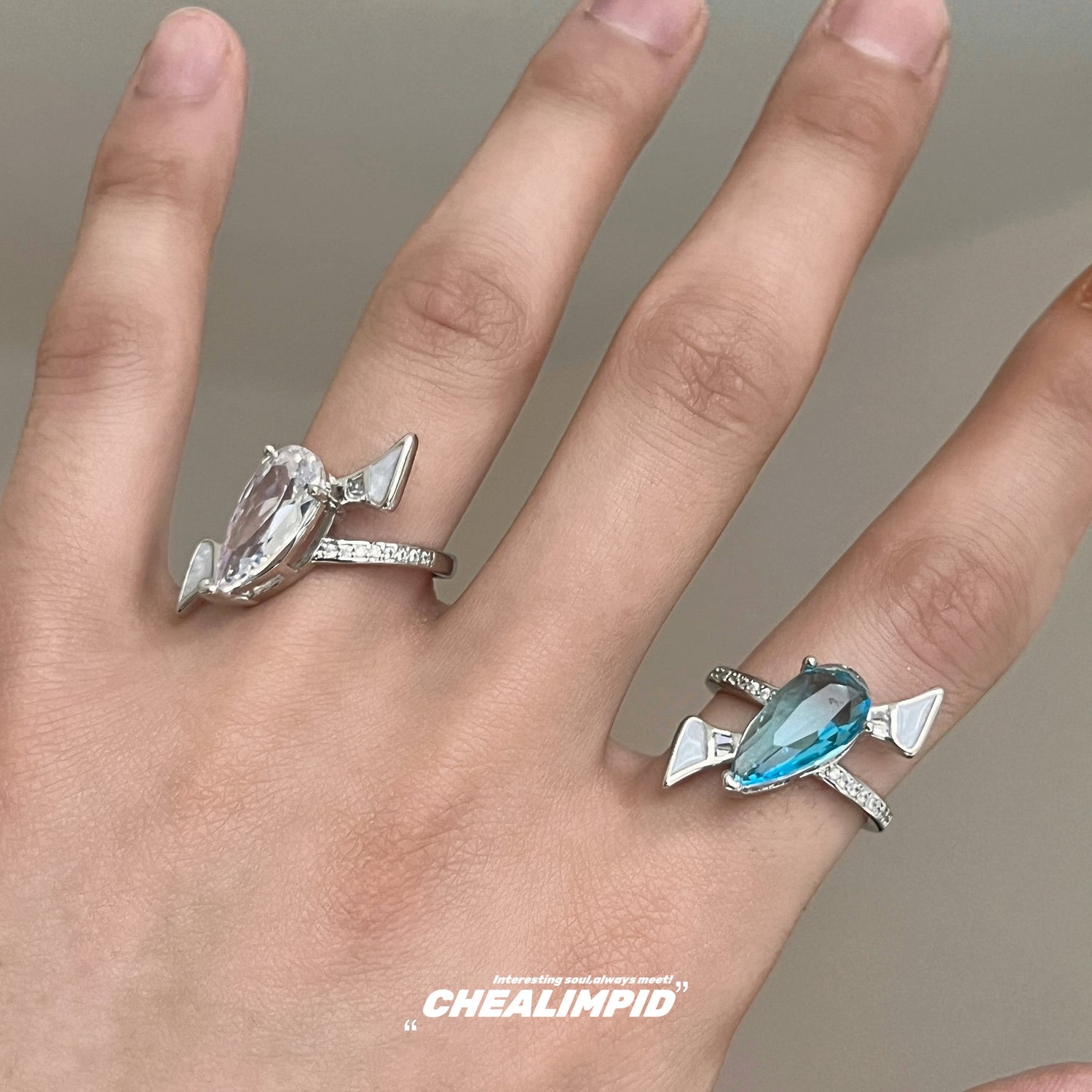 Water Drop Aquamarine Open Ring