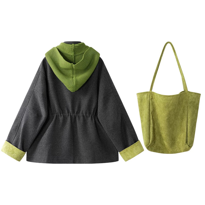 Loose Mid-Length Knitted Wool Coat