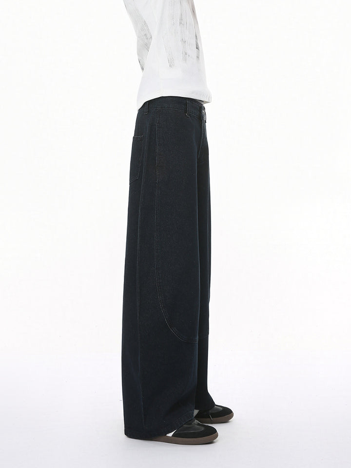 Wide-Leg Mid-Waist Casual Jeans